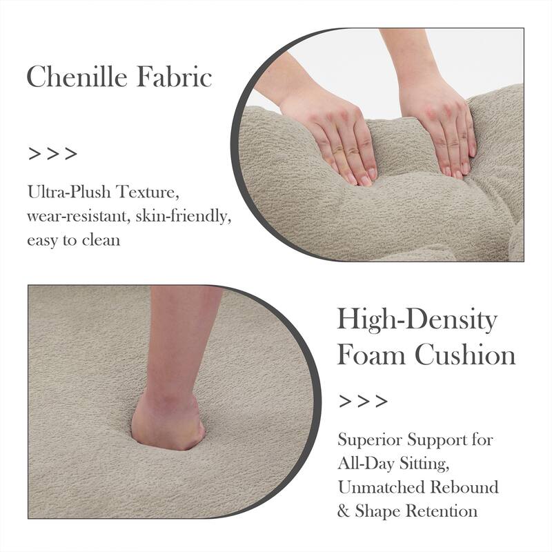 70.1"W Modern Chenille Loveseat with 7 Cushions,Oversized Accent chair