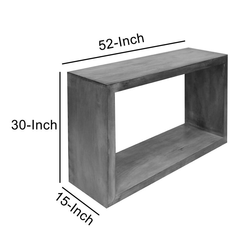Keli 52 Inch Mango Wood Sideboard Console Table, Open Cube, 1 Shelf