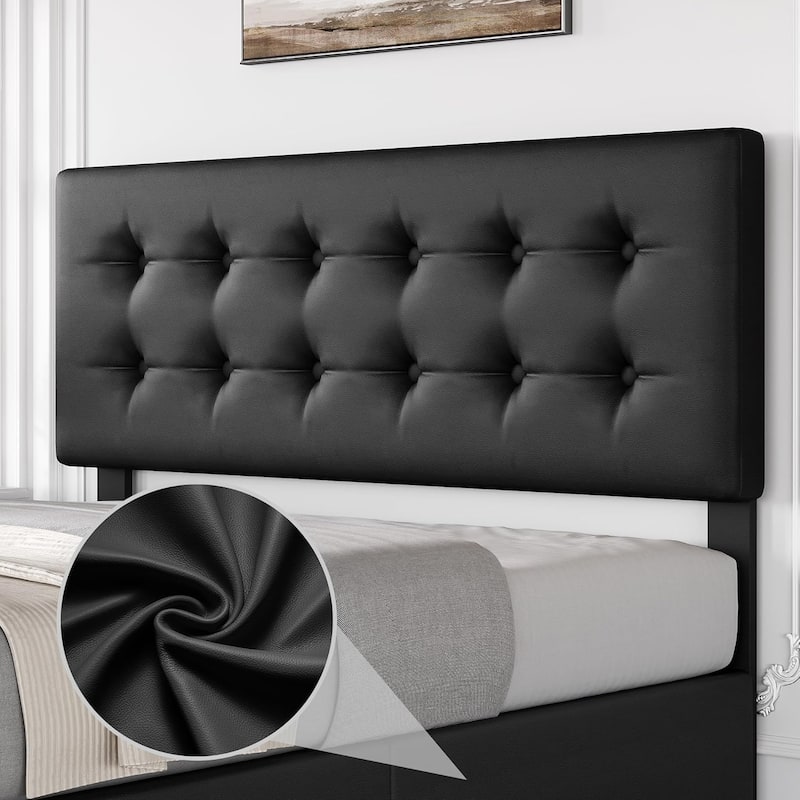Bed Frame with Adjustable Headboard and 4 Storage Drawers