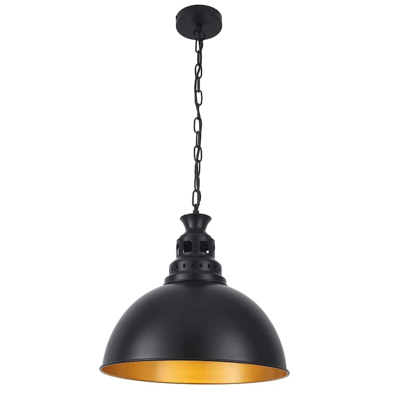 Stylish and minimalist single-light gray metal pendant lamp with an arched metal lampshade
