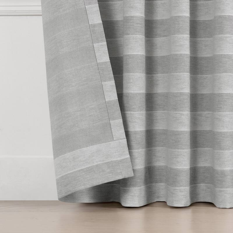Mercantile Farmhouse Horizontal Stripe Rod Pocket Curtain Panel