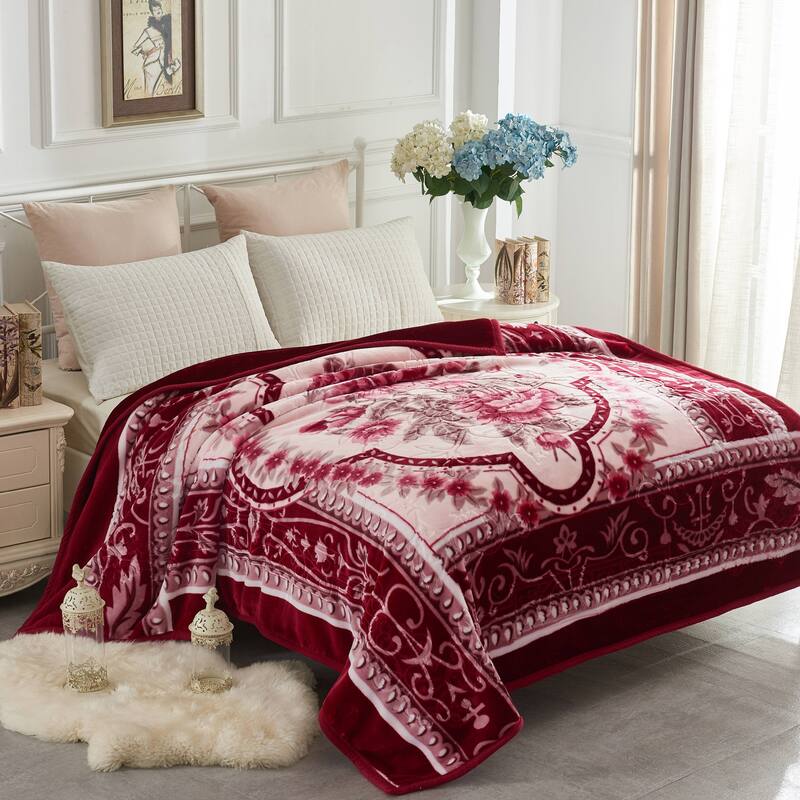 Raschel A&B Printed 2-ply Reversible Korean-style Plush Fleece Blanket