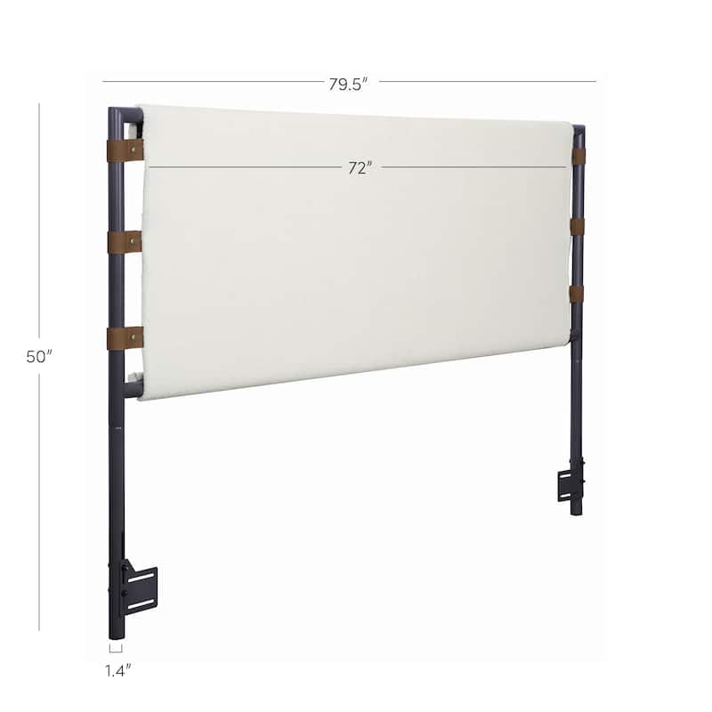 Nathan James Aspen Bed Headboard, Boucle Upholstered Headboard with Matte Metal Frame