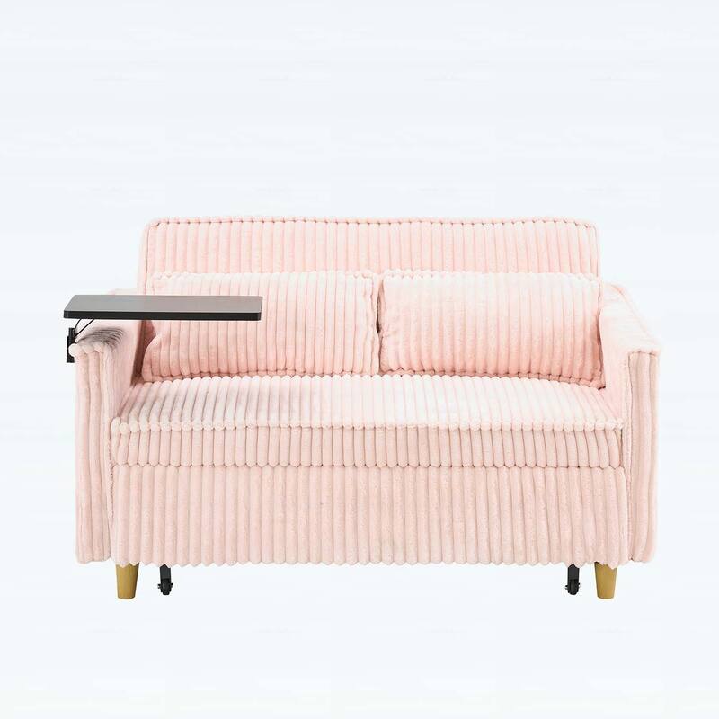 Pull-Out and Push-In Sofa with Movable Tabletop and USB Ports, Ideal for Living Rooms and Bedrooms