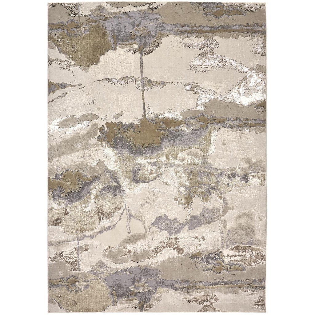 Zezas Abstract Modern Stain Resistant Woven Area Rug By HomeRoots - 5' x 8'
