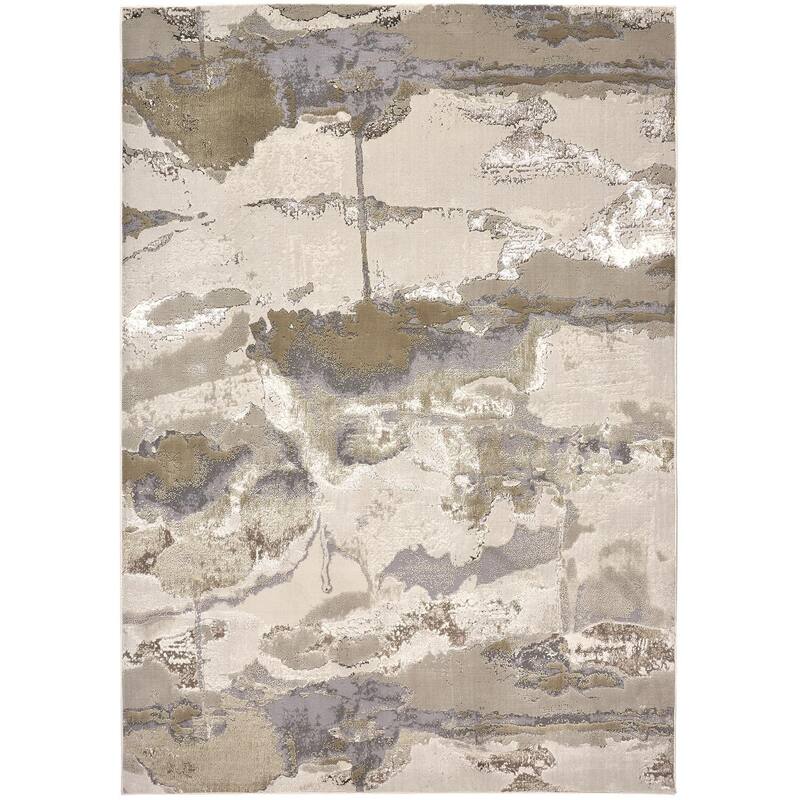 Zezex Abstract Modern Non Skid Woven Area Rug By HomeRoots - 4' x 6'