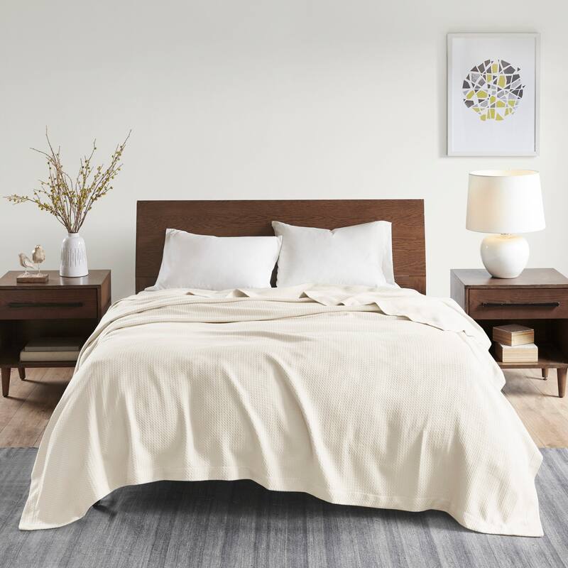 Madison Park Egyptian Cotton Solid Blanket - King - Ivory