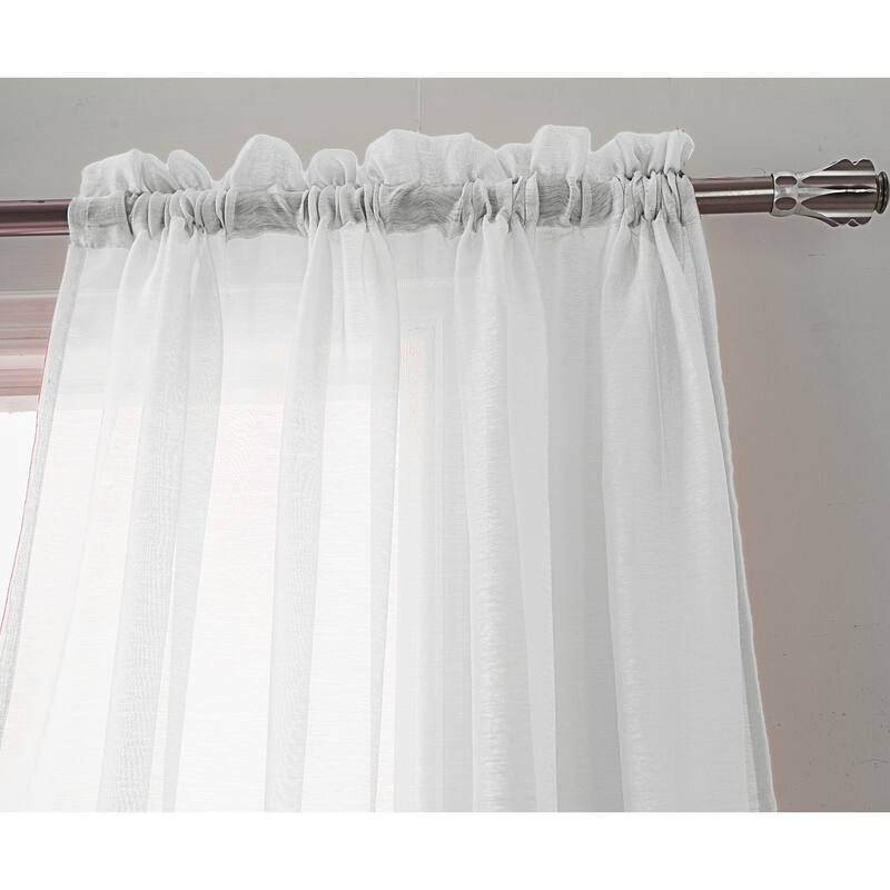 RT Designer Collection Celine Sheer 84 or 90-inch Rod Pocket Curtain Panel