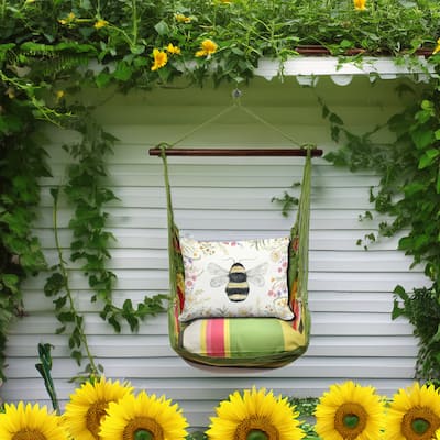 Magnolia Casual Swing Set 4 piece - Fresh Lime Stripe w/ Floral Bee