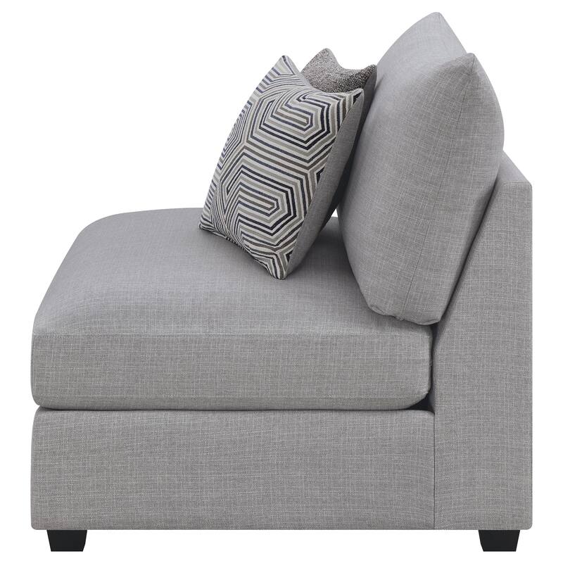 Cambria Contemporary Upholstered Armless Chair Grey