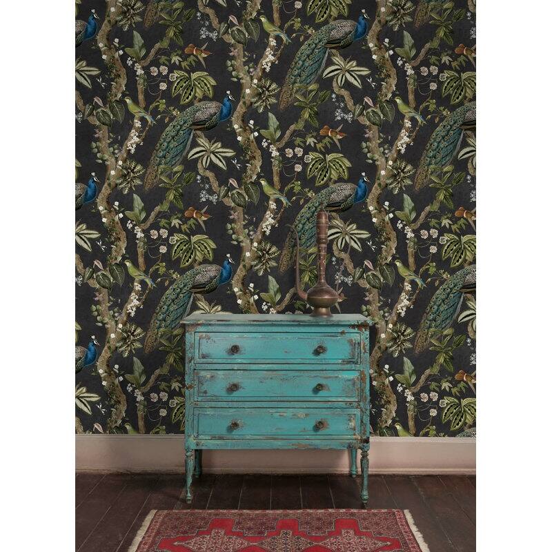 Cassia Peacock Non-Pasted Wallpaper - Covers 56 Square Feet
