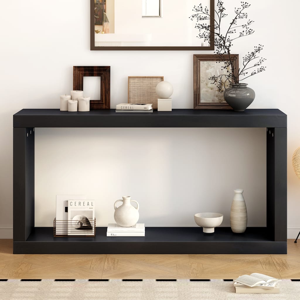 Roomfitters Modern Minimalist Entrance Table, Square Shaped Fashion Design, Easy to Assemble for Entrance, Corridor, Living Room