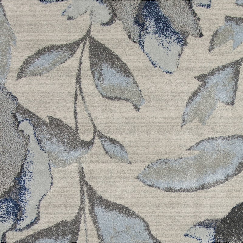 Domani Kai Grey/Blue Watercolor Florals Area Rug
