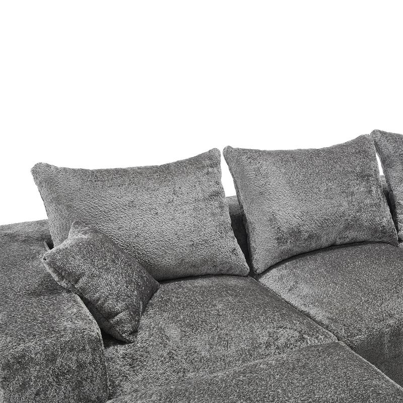 Stylish L-Shaped Sofa,Soft Fabric,Deep Seat and No Assembly