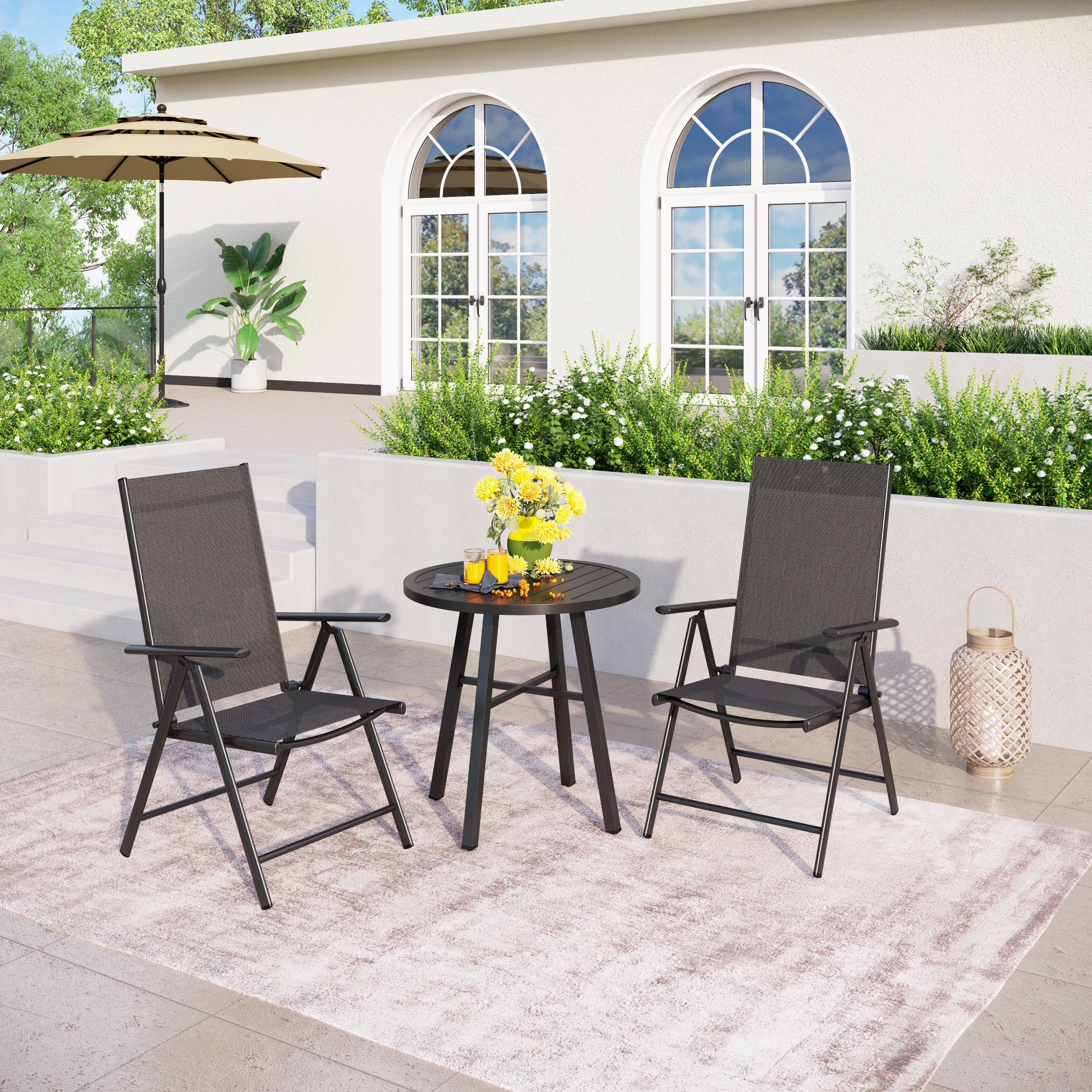 Bistro set with reclining chairs 2025