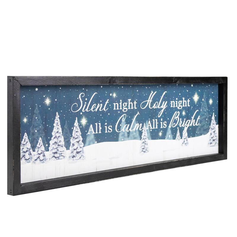 23.5" Framed Silent Night Christmas Wall Sign