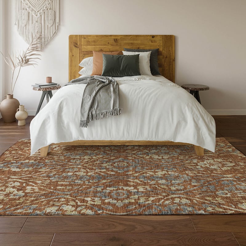 Premium Washable Super Soft Floral Damask Mayfield Rug