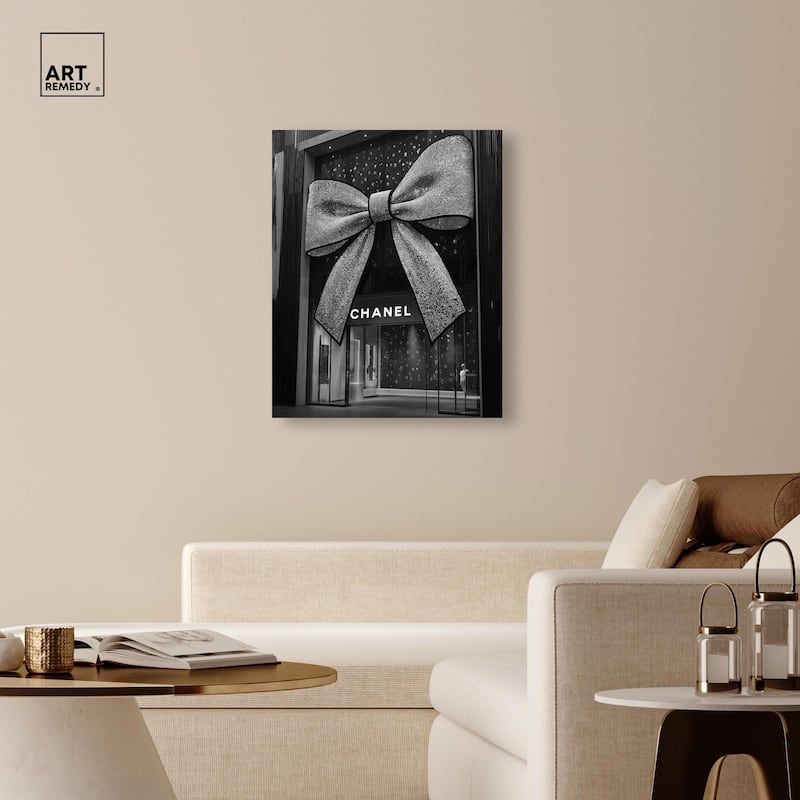 Big Bow Noir Store Canvas by Art Remedy, Gallery Wrapped