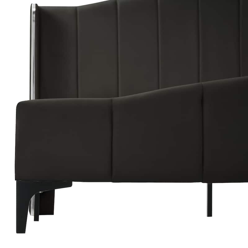 Queen Size PU Leather Upholstered Platform Bed