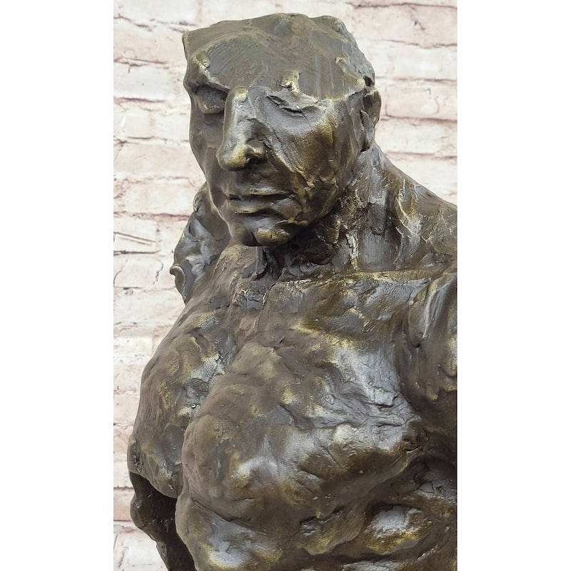 Male Torso W/ Female Figure Inside Surreal Abstract Bronze Statue Sculpture Modern Art 22 Inches X 15 Inches