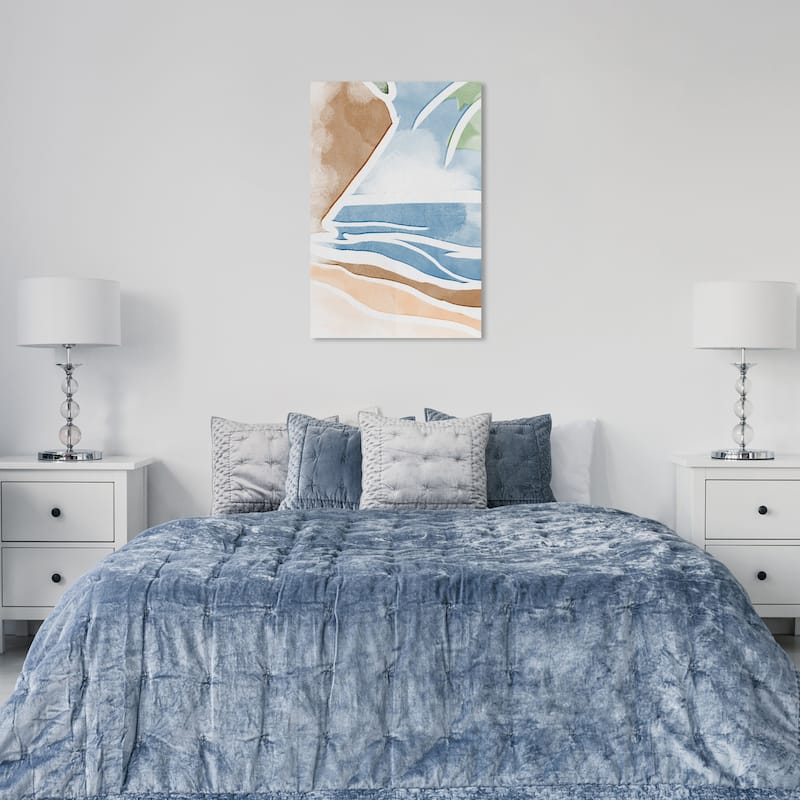 Wynwood Studio Canvas Nautical and Coastal Beach front View Black and Tan Modern & Contemporary Wall Art Canvas Print - 36 x 24