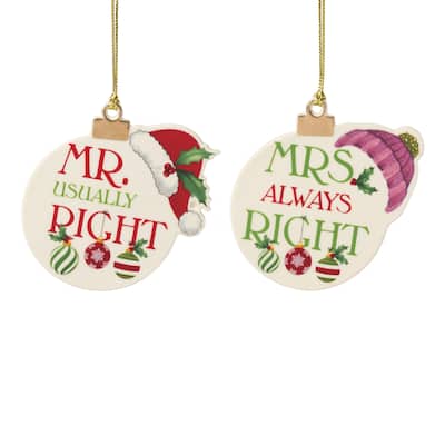Lenox Mr. & Mrs. 2-Piece Ornament Set