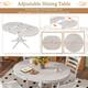 5-Piece Retro Functional Dining Set, Wood Round Extendable Dining Table ...