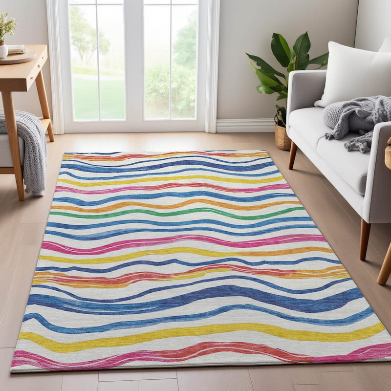 Premium Washable Super Soft Casual Stripes Mayfield Rug