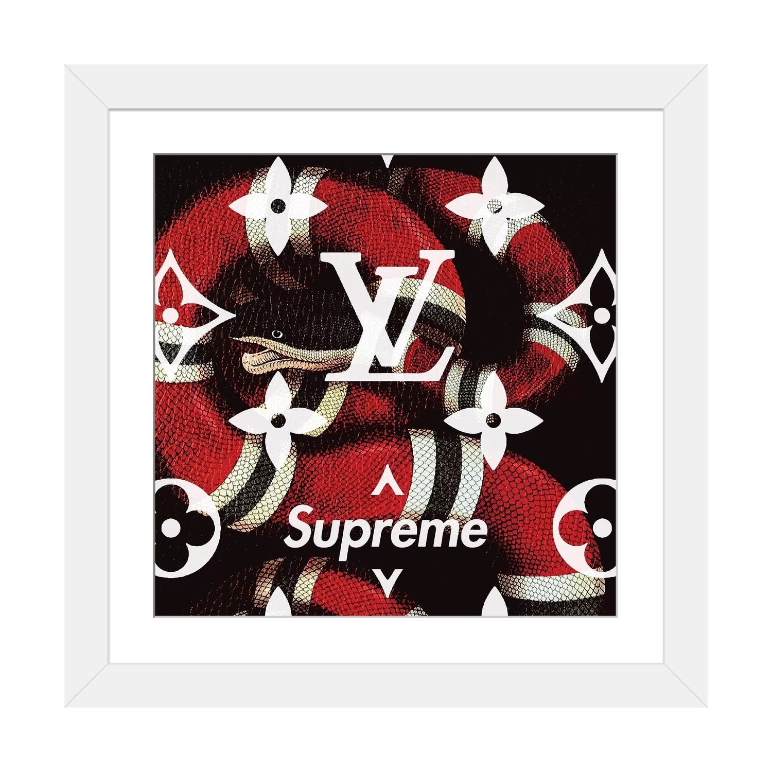 Framed Poster Prints - LV Black Supreme by Art Mirano ( Fashion > Supreme art) - 24x24x1