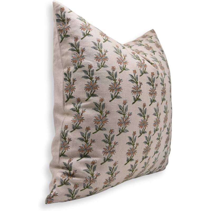 Fabdivine Linen Square Block print pillow Cover