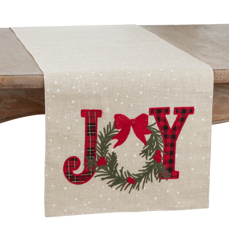 Christmas Table Runner With Joy Design - 16"x70"
