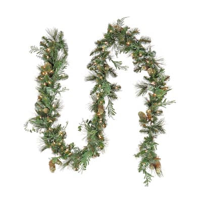 National Tree Company 9 ft Pre-Lit Artificial North Conway Garland - 9 ft
