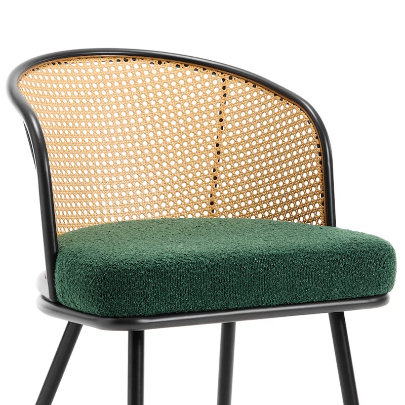 Upholstered Rattan Dining Chairs with Metal Legs Set of 2/4 - 29.92"H x 20.5"W x 23.03"D