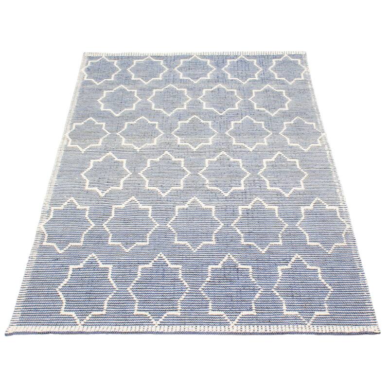 ECARPETGALLERY Braid weave Sienna Navy Wool Rug - 4'11 x 7'11
