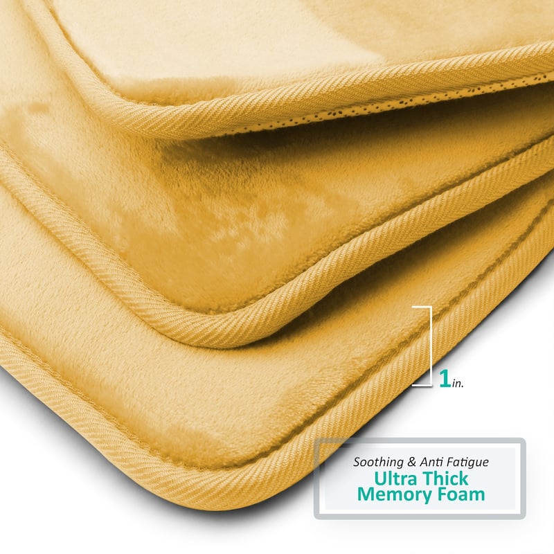 Clara Clark Ultra Soft Plush Bathroom Rug - Non-Slip, Velvet, Memory Foam Bath Mat - Set of 2