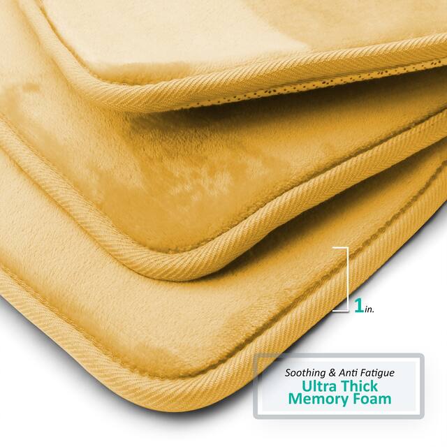 Clara Clark Ultra Soft Plush Bathroom Rug - Non-Slip, Velvet, Memory Foam Bath Mat - Set of 2