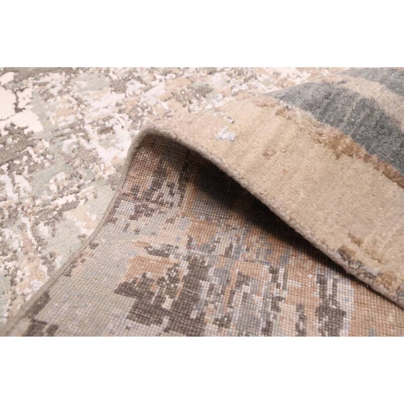 ECARPETGALLERY Hand-knotted Legacy Tan Silk, Wool Rug - 2'6 x 12'0