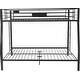 preview thumbnail 5 of 6, Black Bunk Bed Metal Full XL/Queen Bunk Bed with Protective Fence - Safe and Stylish Design