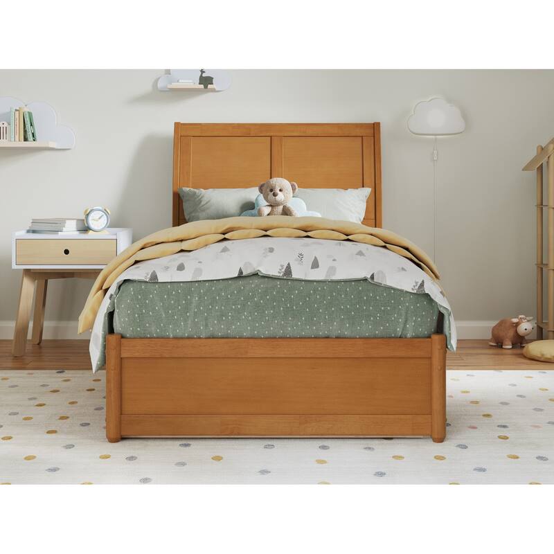 Andorra Platform Bed with Panel Footboard and Twin Trundle