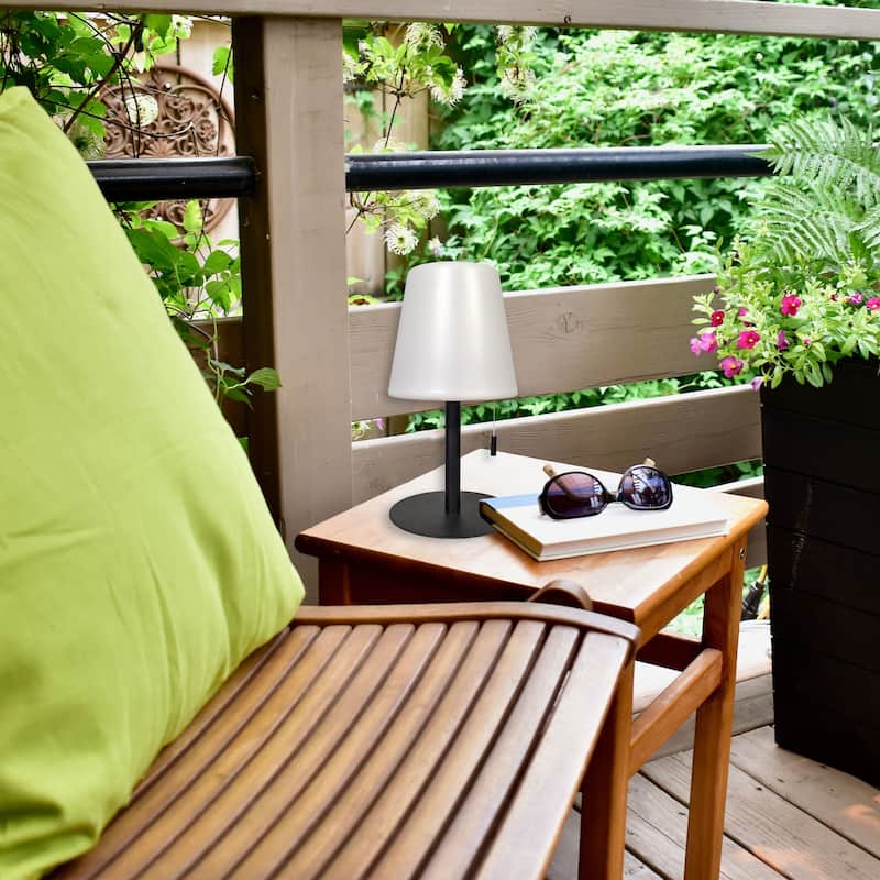 Table Lamp for Bedroom Living Room Patio - Dimmable LED Lamp with USB Charging