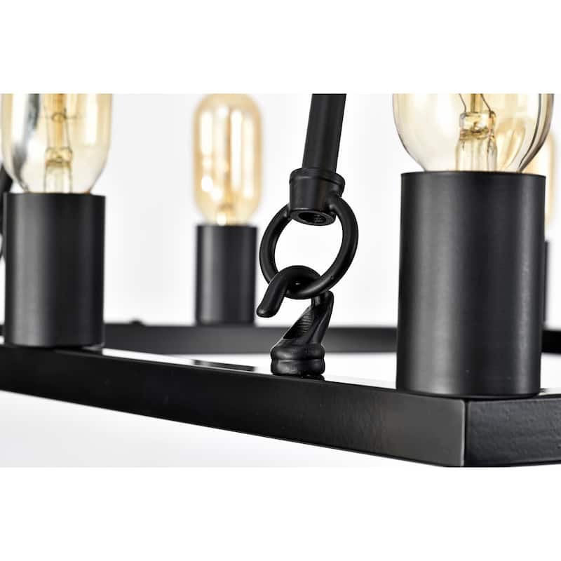 Vince Matte Black 8-Light Square Chandelier