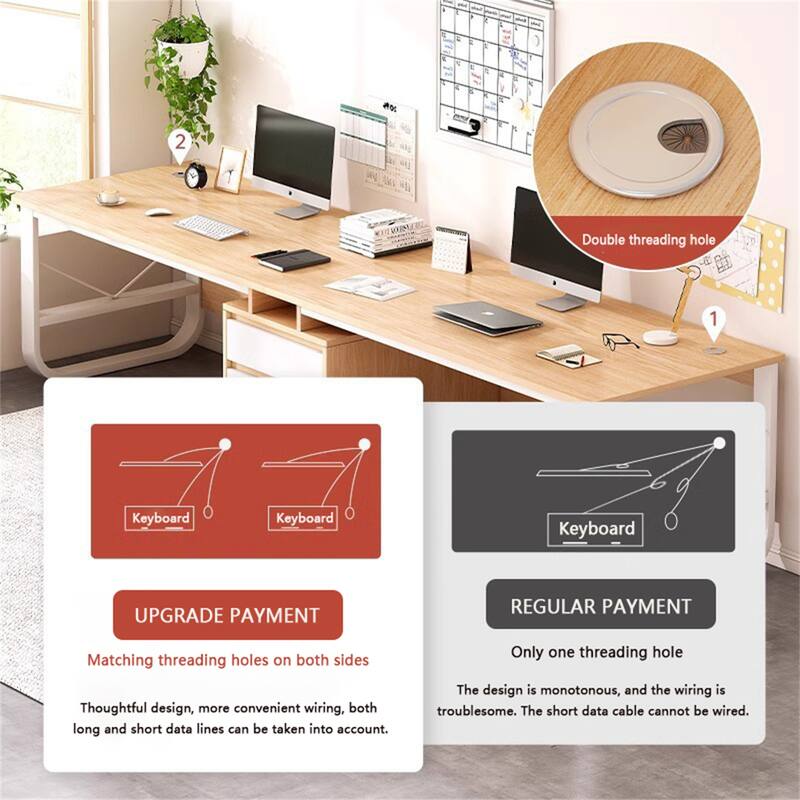 Modern Double Computer Desk with Thickened U-Shaped Frame