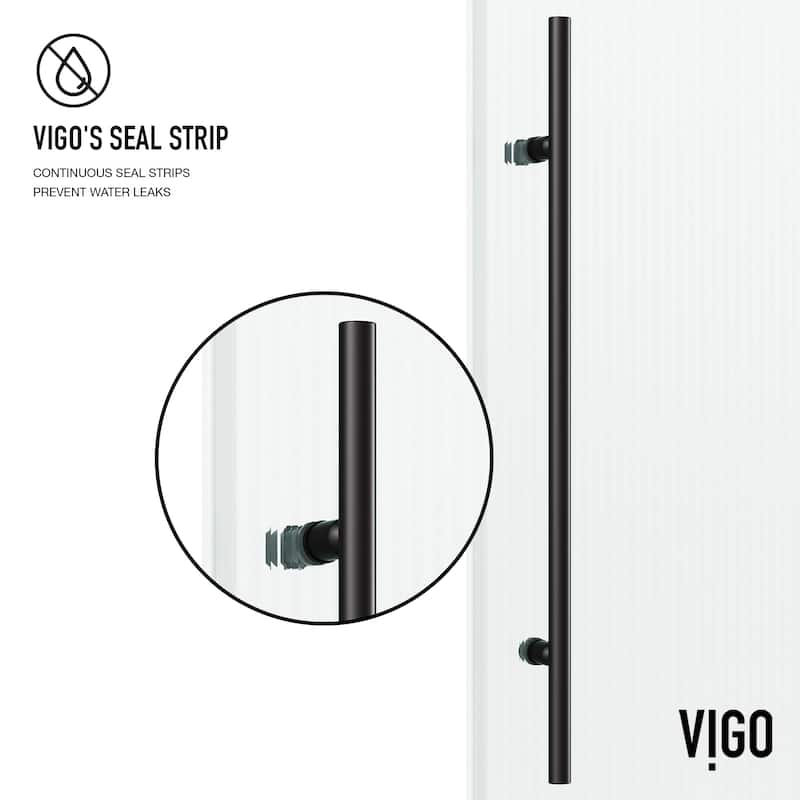VIGO Elan E-Class 56" to 60" W x 76" H Frameless Sliding Shower Door