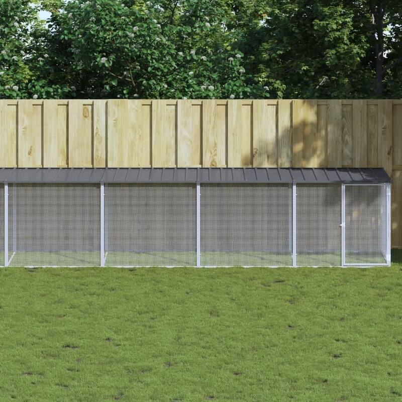 vidaXL Chicken Cage with Roof Metal Chicken Run Animal House Galvanized Steel