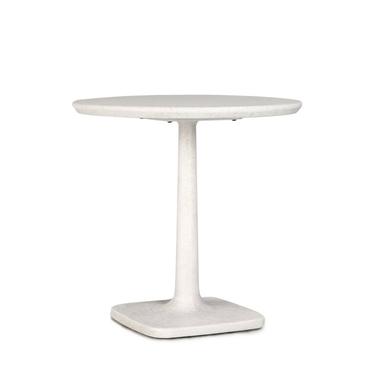 Classic Home Paulina 31" Concrete Outdoor Bistro Table in White