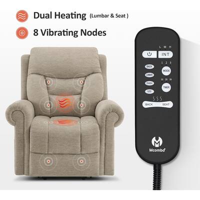 Lazy Boy Heat Massage Power Lift Recliner w/Adjustable Headrest, USB