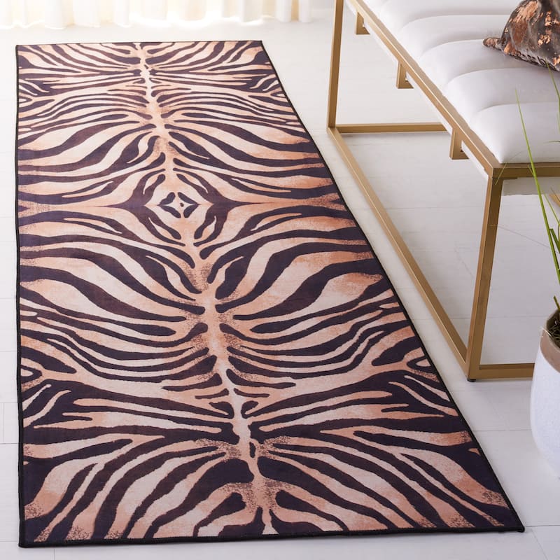 SAFAVIEH Faux Hide Machine Washable Slip Resistant Fien Rustic