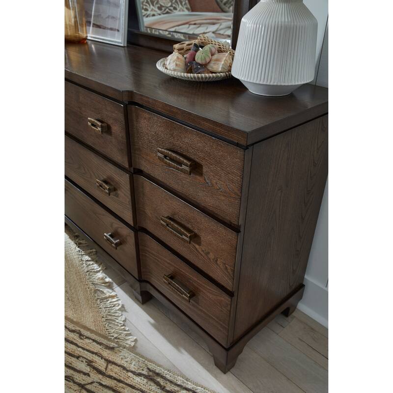 Salt Life Home Sugar Mill Spiced Rum Drawer Dresser With Shaped Mirror