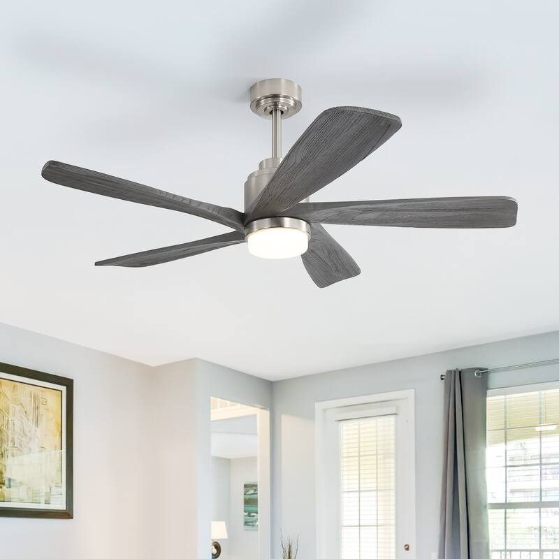 Sofucor 52" Solid Wood Noiseless Ceiling Fans with Dimmable LED Light Optional and Remote, 6-Speed Reversible, Smart Optional