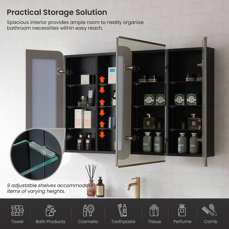 Talayuela Rectangular Aluminum Framed Medicine Cabinet with Mirror